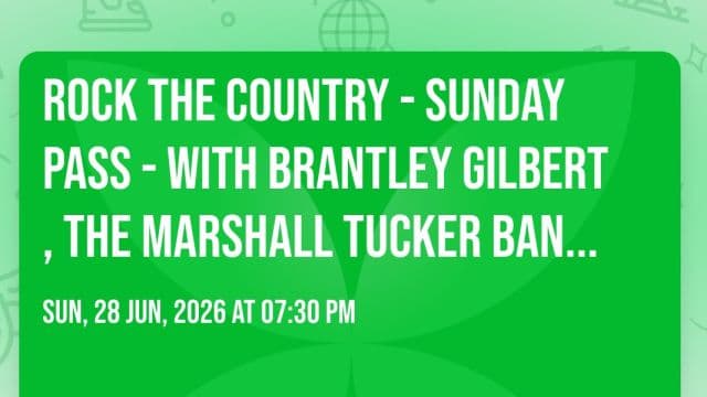 Rock the Country - Sunday Pass - With Brantley Gilbert, the Marshall Tucker Band, Ashley Cooke and More